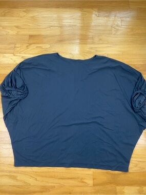 Bryn Walker Wilder Elbow Dolman Boxy Tunic Top, Size Large, Black